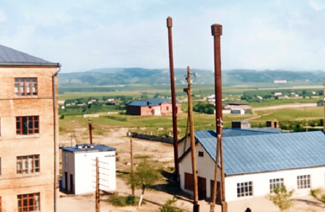 Вид на посёлок Монастырщина с ул. Ленинградской. 1936 г. Фото реставрировано ИИ.