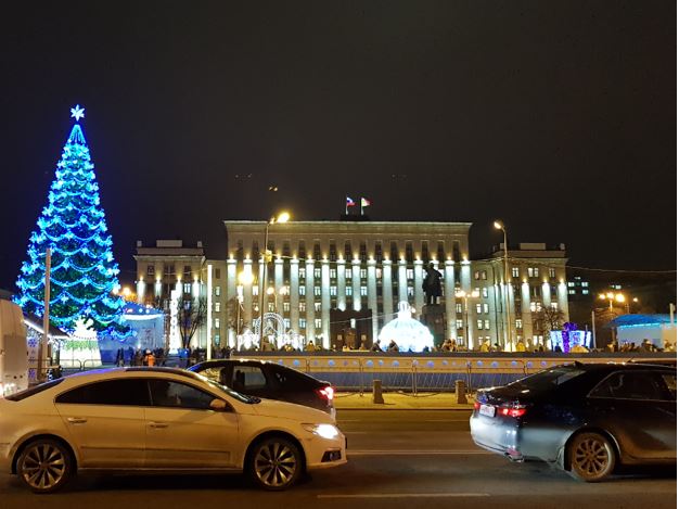Подсветка здания областного правительства Воронежской области
