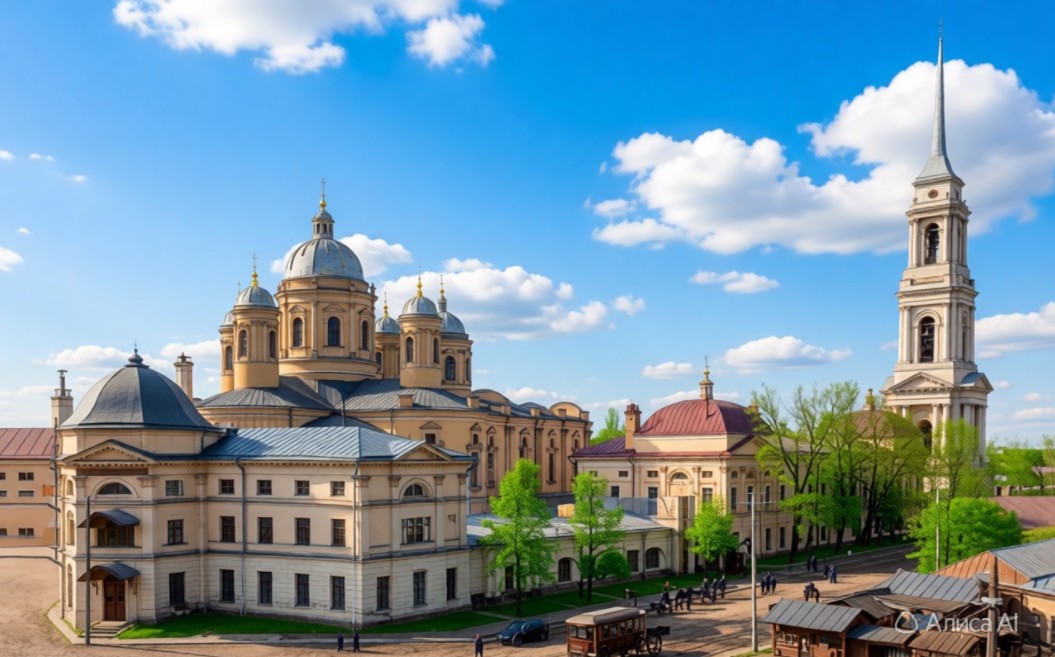 Воронежская духовная консистория. Начало ХХ в. Фото реставрировано нейросетью.