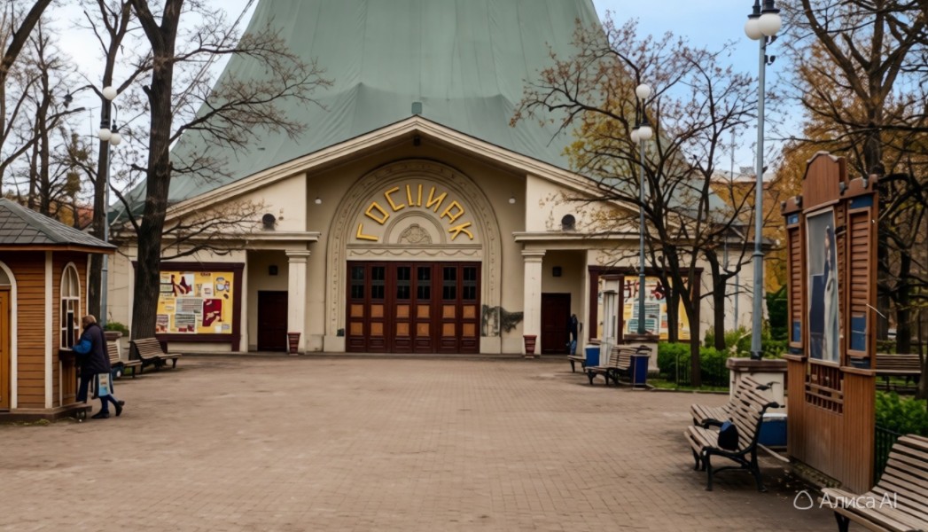 Воронежский брезентовый цирк шапито в Первомайском парке.